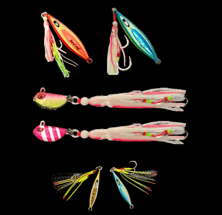 Inshore starter lure pack with essential pre-rigged reef jigs