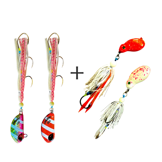 Frothy Okky and Triple Threat jigs together in the reef lure combo