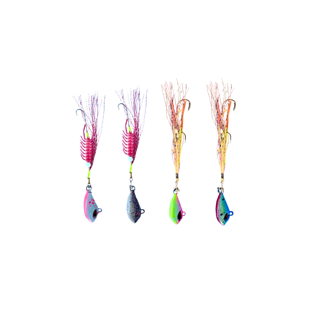 Blood Worm & Flash Worm 4 Pack — Pre-Rigged Worm Lures for Whiting, Flathead & Bream | SnapBait