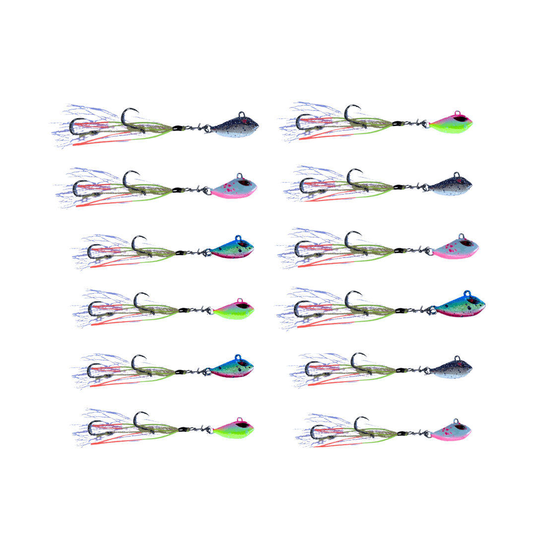 5g- 10g–15g–20g–25g-30g Flash Worm Bundle – Multi‑Weight Whiting & Flathead Jig Pack