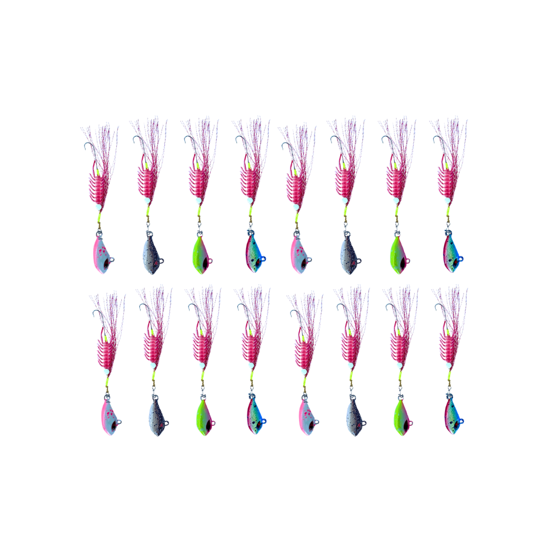 Blood Worm Big Bundle 5g–40g | 16 Pack Jig Bundle