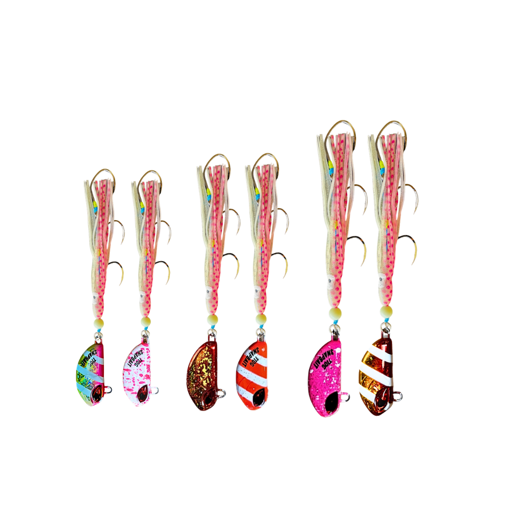 Triple Threat 110g–205g Jig Bundle – Heavy Duty Saltwater Jig Kit for Offshore Predators