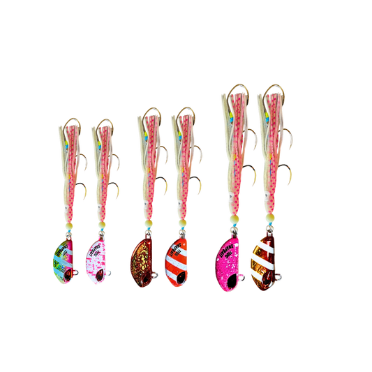 Triple Threat 110g–205g Jig Bundle – Heavy Duty Saltwater Jig Kit for Offshore Predators