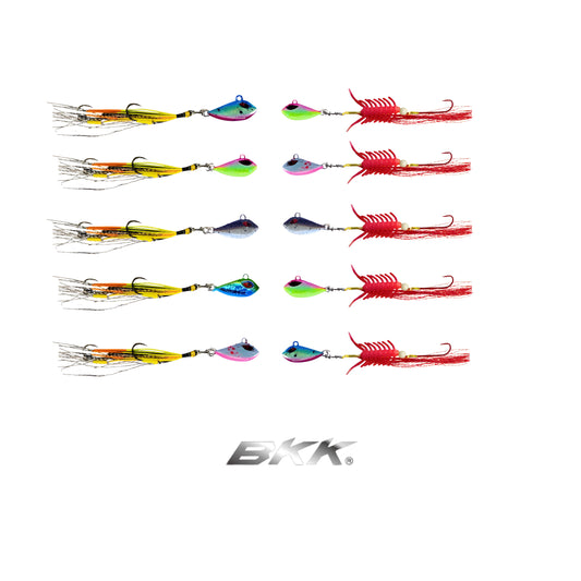 Flash & Blood Worm 10-Pack Combo – Pre-Rigged Worm Jigs