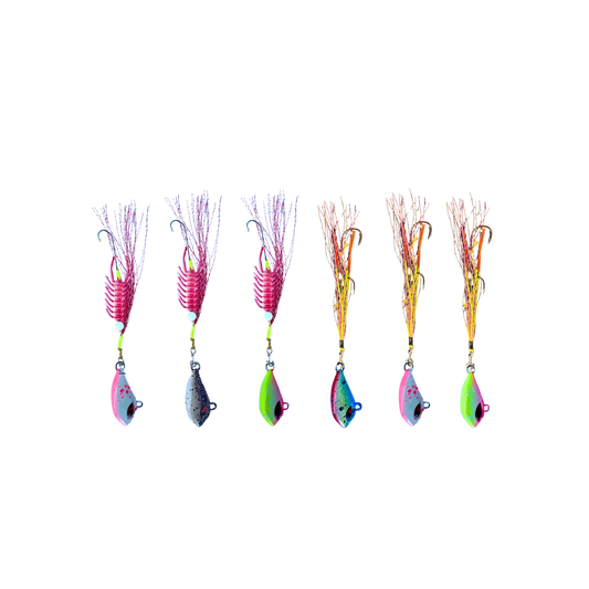 Flash & Blood Worm 6-Pack – Pre-Rigged Worm Jigs