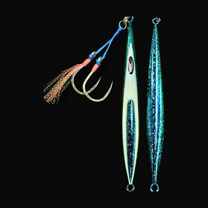 SnapBait Dancer knife jig on black background