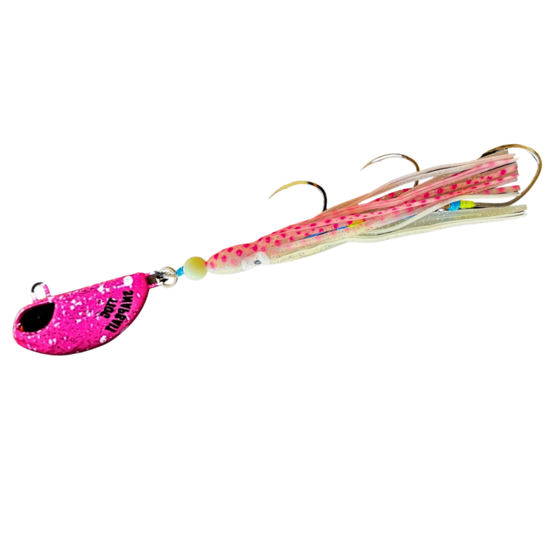 SnapBait Australia pink and white fishing lure with multiple hooks hybrid jigs for saltwater fishing