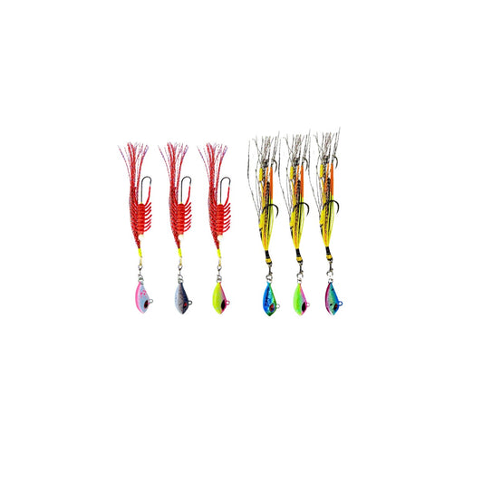 Flash & Blood Worm 6-Pack – Pre-Rigged Worm Jigs
