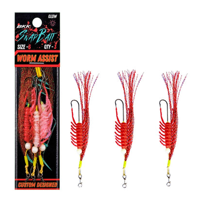 SnapBait Blood Worm Assist Hooks 3-Pack