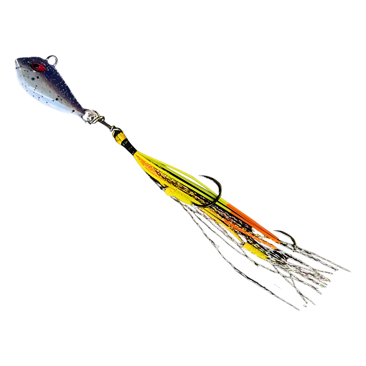 Flash Worm Hybrid Jig in Brown, rigged on BKK assist hooks