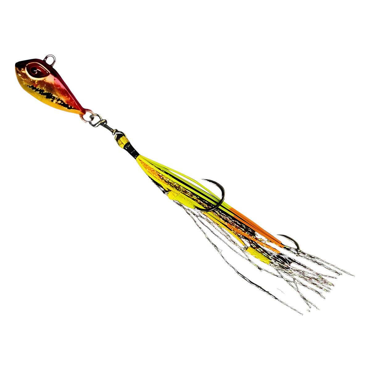 Flash Worm Hybrid Jig in Western Red, rigged on BKK assist hooks