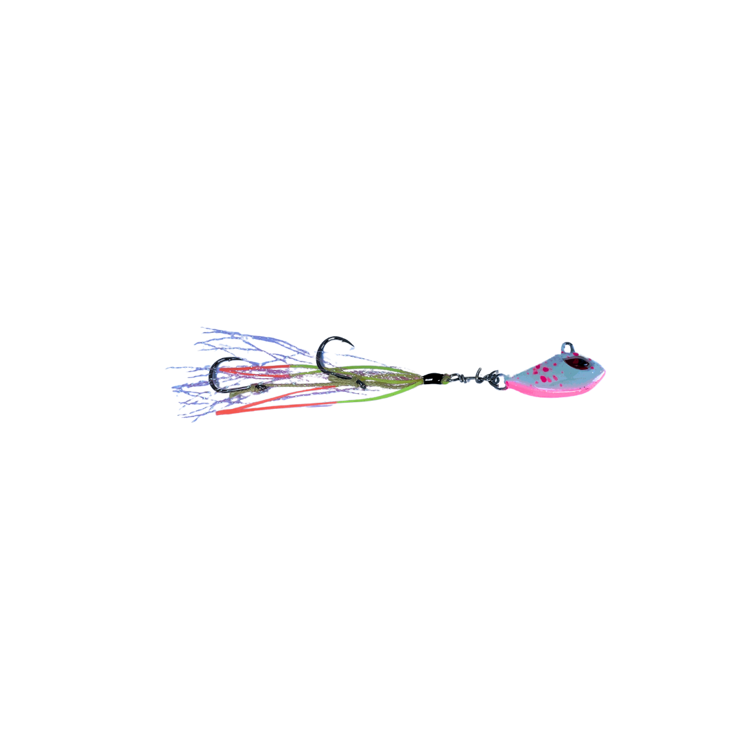 Flash Worm hybrid jig close-up in pink spotted colour
