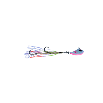 Flash Worm hybrid jig close-up in pink spotted colour
