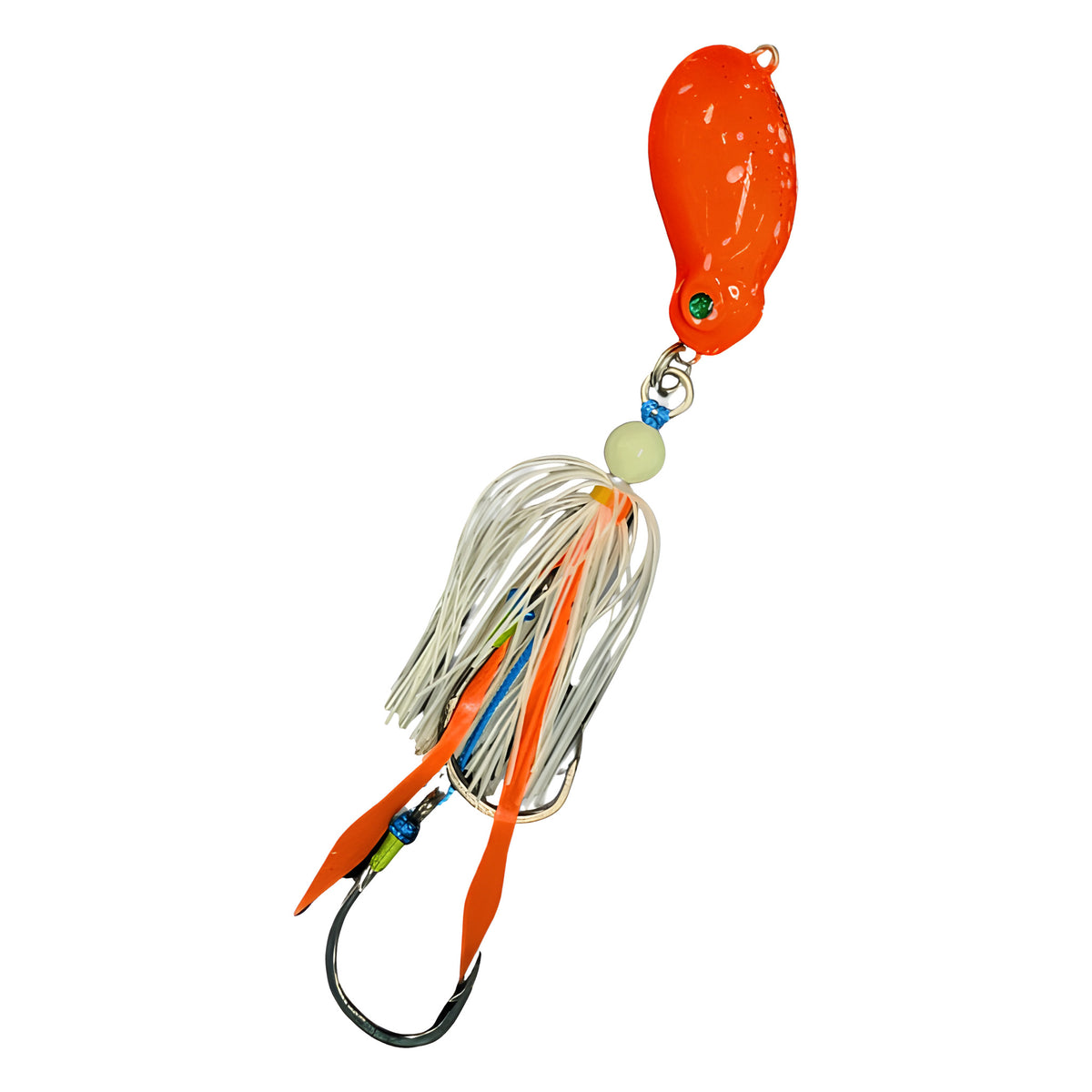 Frothy Okky Hybrid Jig in Fantasea, rigged on BKK assist hooks