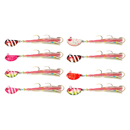 Offshore Lure Bundle 8-Pack: eight BKK-rigged hybrid jigs, 2 each of 110g, 155g, 205g and 255g