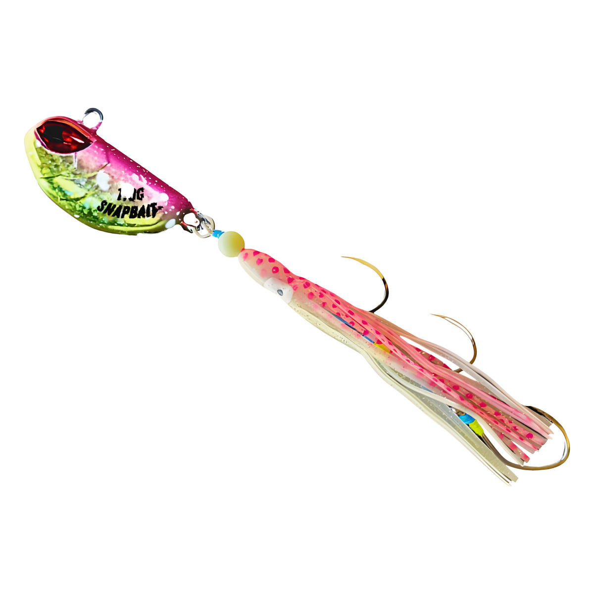 Triple Threat Hybrid Jig in Nuke Splash, rigged on BKK assist hooks