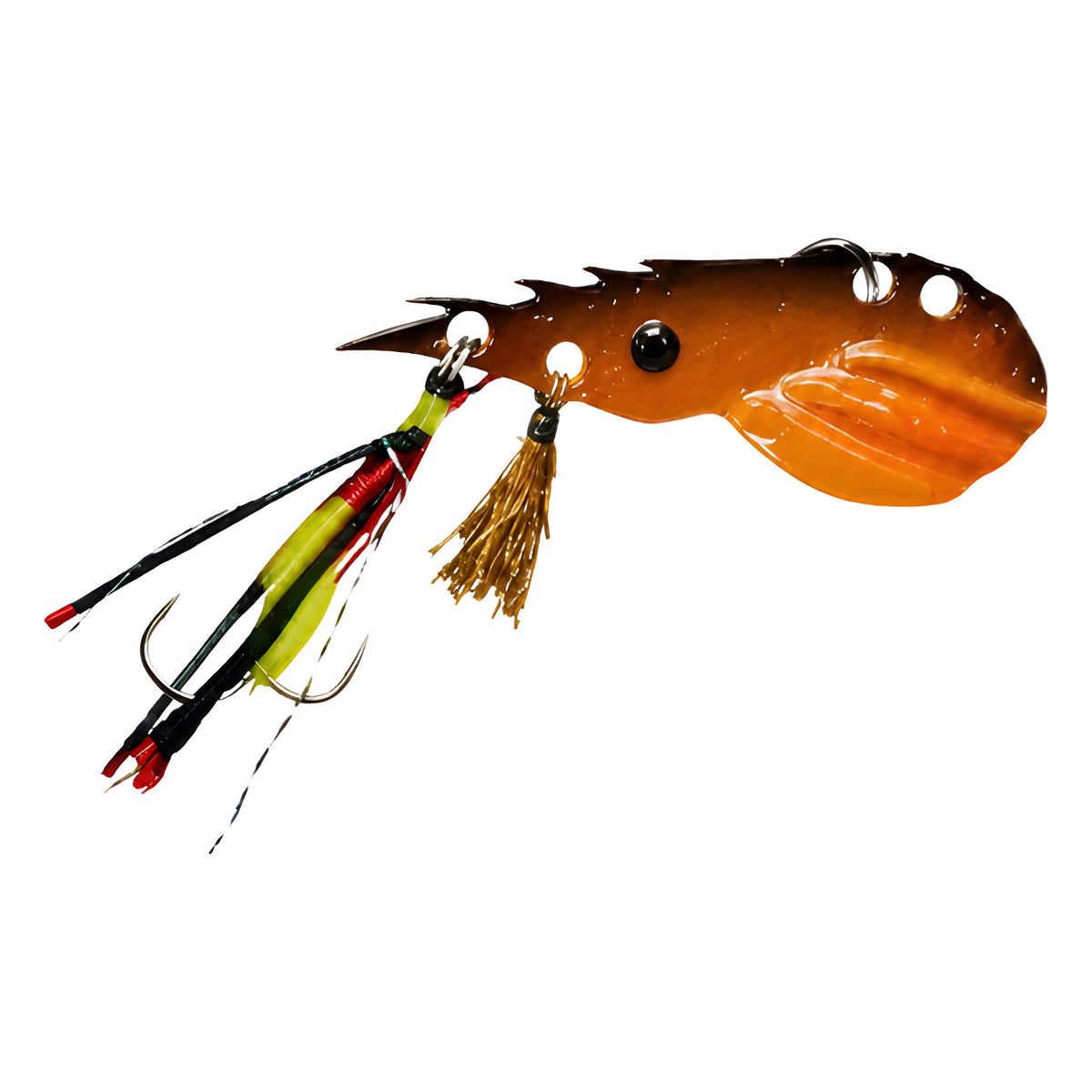 ZeroFG Prawn Vibe in Dark Brown, rigged ready with assist hooks and flash