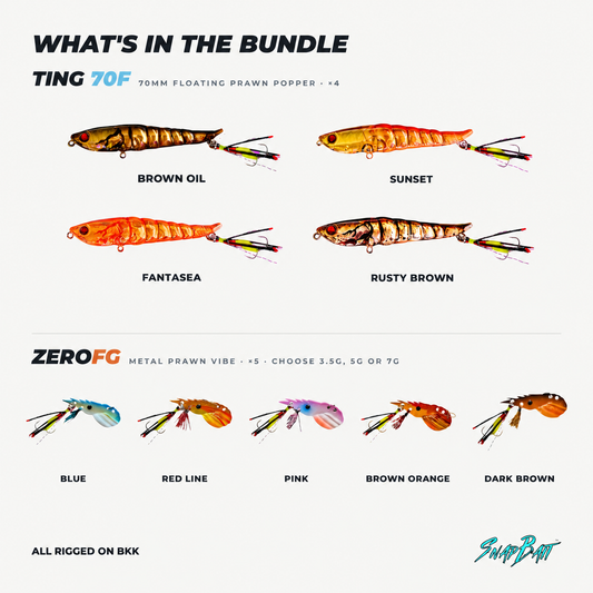Ting70F + ZeroFG Full Range Bundle – 9 Lures